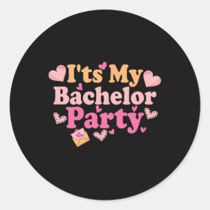 Funny Bride Groom Wedding Bachelor Bachelorette Pa Classic Round Sticker