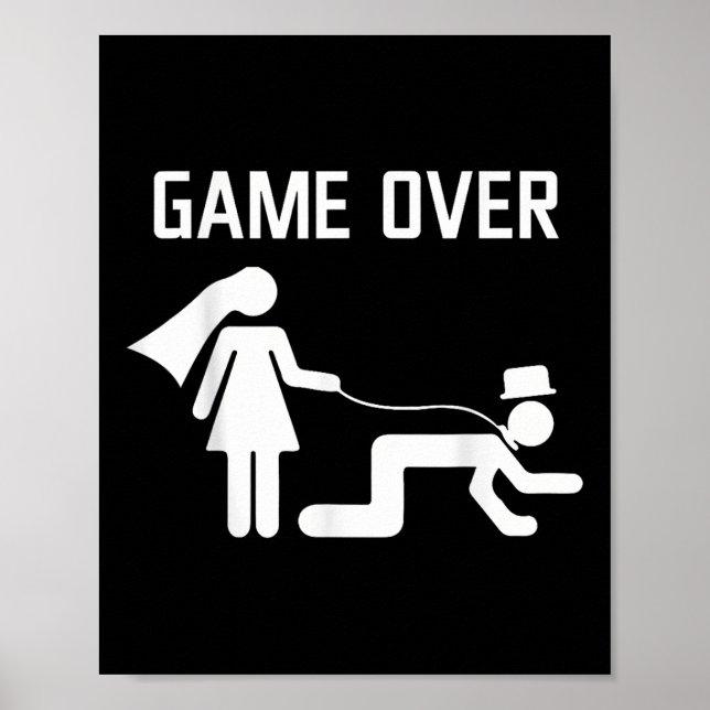 Funny Bride Groom Wedding Bachelor Bachelorette Pa Poster (Front)