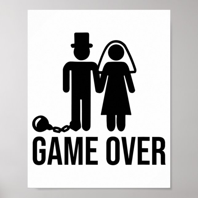 Funny Bride Groom Wedding Bachelor Bachelorette Pa Poster (Front)