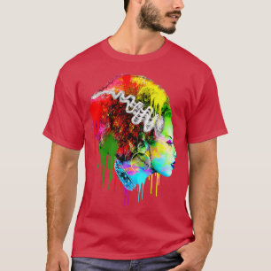 Funny Bride Halloween, Colourful Modern Bride  T-Shirt