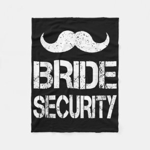 Funny Bride Security Kids Wedding Party Bacheloret Fleece Blanket