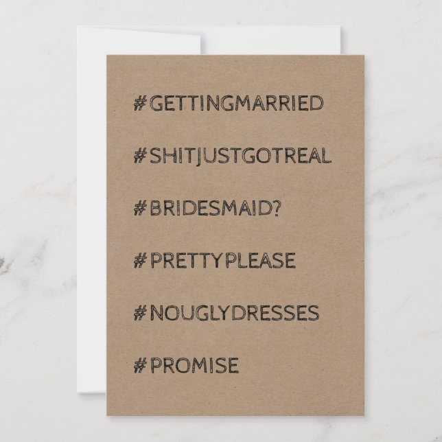 Funny Bridesmaid / Maid of Honour Proposal Invitation (Front)
