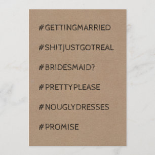 Funny Bridesmaid / Maid of Honour Proposal Invitation