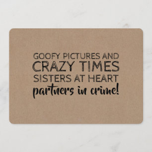 Funny Bridesmaid Proposal Partners in Crime Invitation