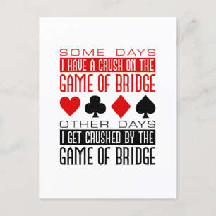 Funny Bridge Player Club Crushed Game of Bridge  Postcard