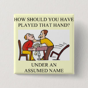 funny bridge player joke design 2 inch square button