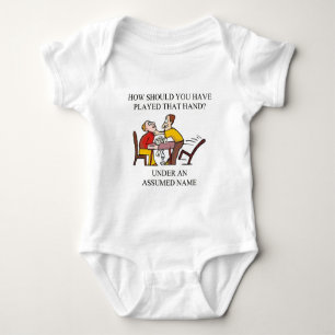 funny bridge player joke design baby bodysuit
