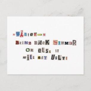 Funny Bring Back Summer Ransom Note Collage Postcard