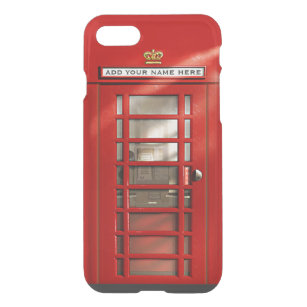 Funny British Red Phone Booth Personalized iPhone SE/8/7 Case