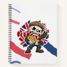 Funny British Skeleton Fish and Chips Notebook