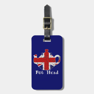 Funny British Teapot Pot Head Luggage Travel Tag