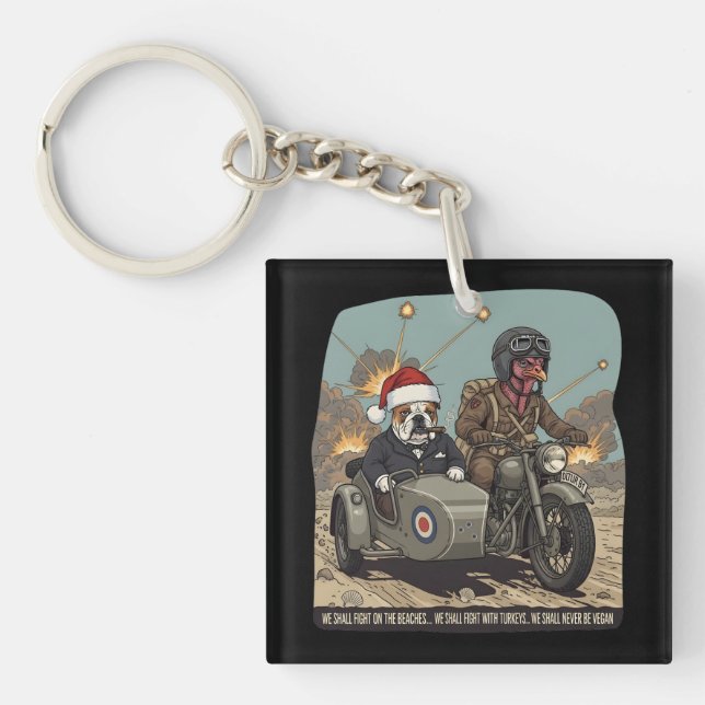 Funny British themed Christmas Keychain (Front)