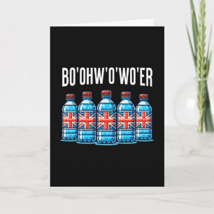 Funny British Vacation Bottle Of Water And Britain Card