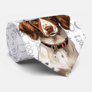 Funny Brittany Spaniel Christmas Dog Lover Tie
