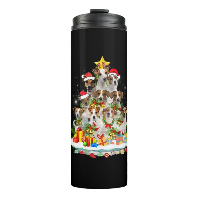 Funny Brittany Spaniel Christmas Tree Ornament Dec Thermal Tumbler (Front)