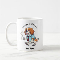 Funny Brittany Spaniel Dog Business Suit Coffee 