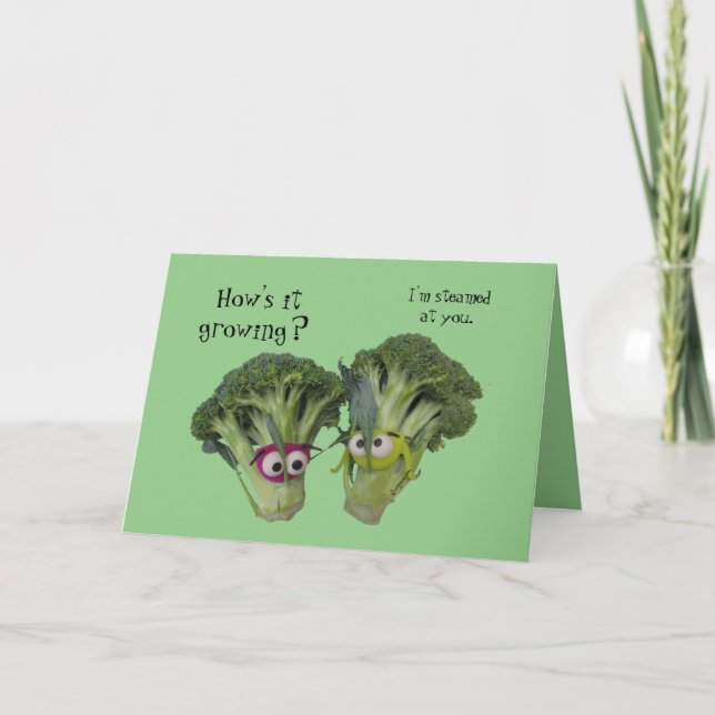 Funny Broccoli Talk Complex Carbohydrate Card (Front)