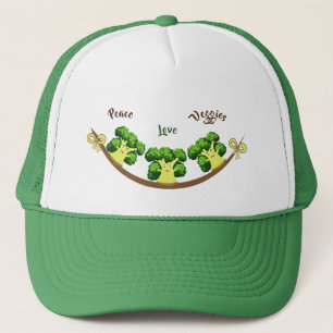 Funny broccoli trucker hat