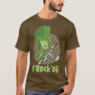 Funny Broccoli Vegan Rock Music Bassist Guitarist  T-Shirt