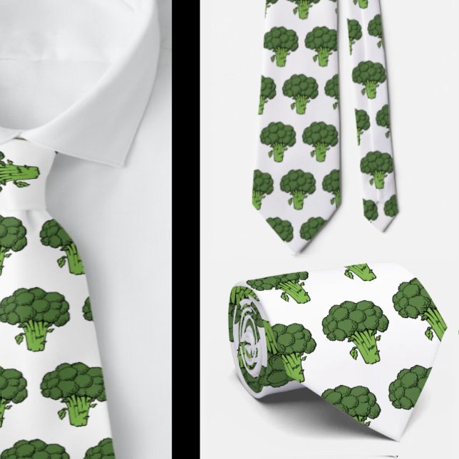 Funny Broccoli Vegetable Gag Gift Neck Tie Necktie (Creator Uploaded)