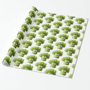 Funny Broccoli Vegetarian Pattern Wrapping Paper