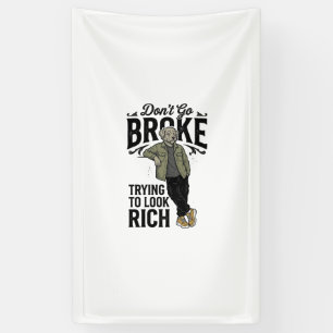 Funny Broke But Rich Vibes Vintage Dog Shirt Desig Banner