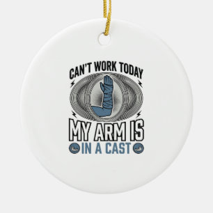 Funny Broken Arm Cast Vintage T-Shirt Design_1 Ceramic Ornament