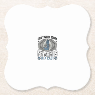 Funny Broken Arm Cast Vintage T-Shirt Design_1 Paper Coaster