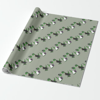 Funny Brontosaurus Wedding Art Wrapping Paper