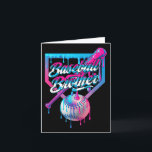 Funny Brother Baseball Tee Ice Cream Drip Birthday Card<br><div class="desc">Funny Brother Baseball Tee Ice Cream Drip Birthday Game Day</div>