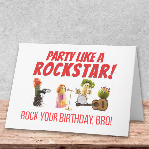 Funny Brother Birthday Vegetable Rock Lover Music Card
