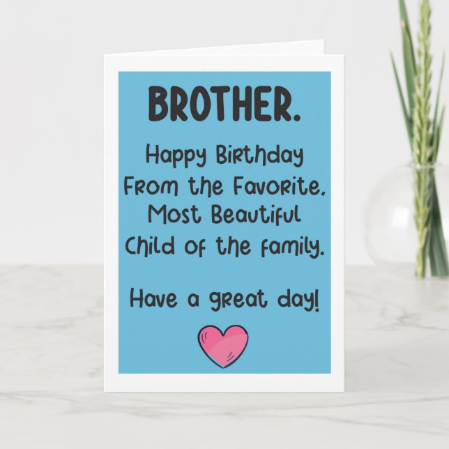 Funny Brother carte d'anniversaire (Devant)