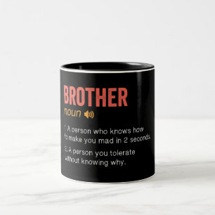 Funny Brother Definition Two-Tone Coffee Mug