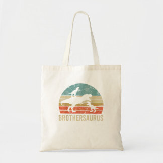Funny Brother Dinosaur 3 Three kids Big Little Tote Bag