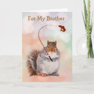 Funny Brother Squirrel Birthday Card
