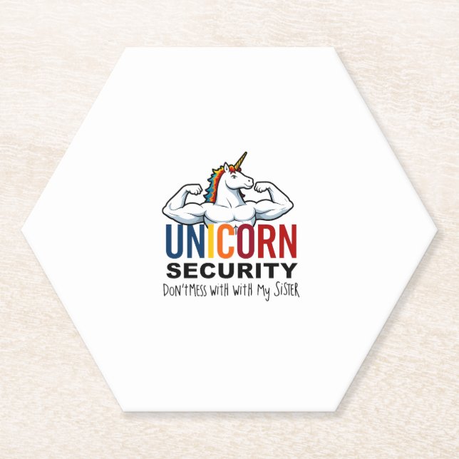 Funny Brother Unicorn Security Dont Mess With My S Paper Coaster (Front)