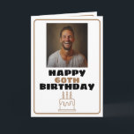 Funny Brown and White Photo Husband Birthday Card<br><div class="desc">Funny Brown and White Photo Husband Birthday, a funny and cool design made for anyone looking for a unique birthday card for their husband on their birthday. The design is simple and eye-catching, it features a simple frame, a birthday cake, a photo in the middle and editable text information. If...</div>