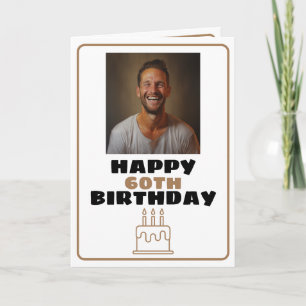 Funny Brown and White Photo Husband Birthday Card