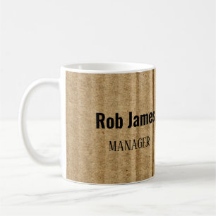 Funny brown cardboard coffee mug