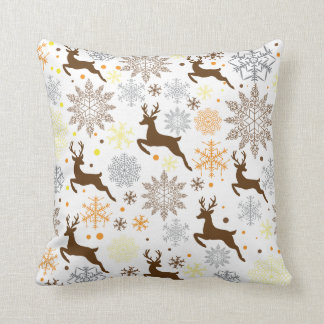 Funny Brown Christmas Pattern Throw Pillow