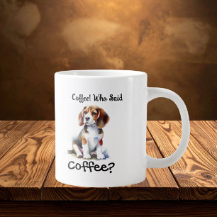 Funny BROWN 'Coffee' Beagle Personalize Large Coffee Mug