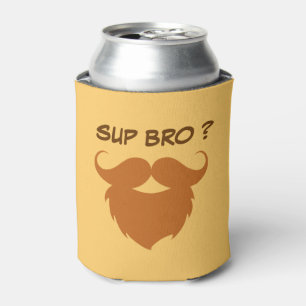Funny Brown Moustache Can Cooler