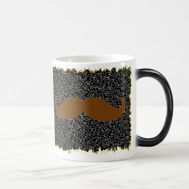 Funny brown moustache magic mug (Right)