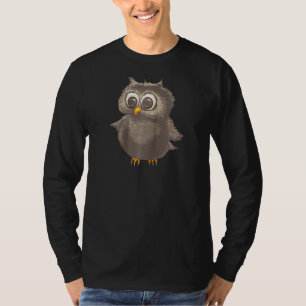 Funny Brown Owl Cool Happy Big Owl Raglan T-Shirt