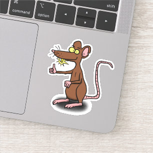 Funny brown rat cartoon illustration
