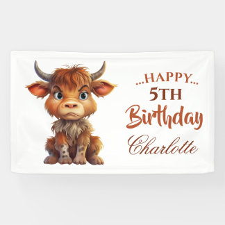 FUNNY Brown White Sweet Cow  Banner