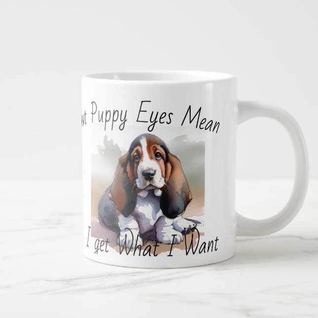 FUNNY Browns White PUPPY Watercolor Specialty Mug (Right)