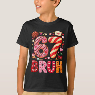 Funny Bruh 67 Six Seven Meme Valentine's Day Boys T-Shirt
