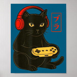 Funny bruh cat gamer video games gaming for men poster