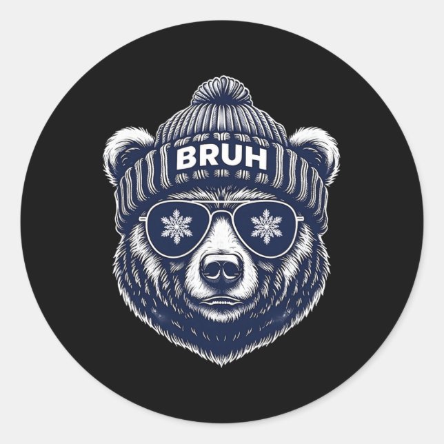 Funny Bruh - Christmas  Classic Round Sticker (Front)